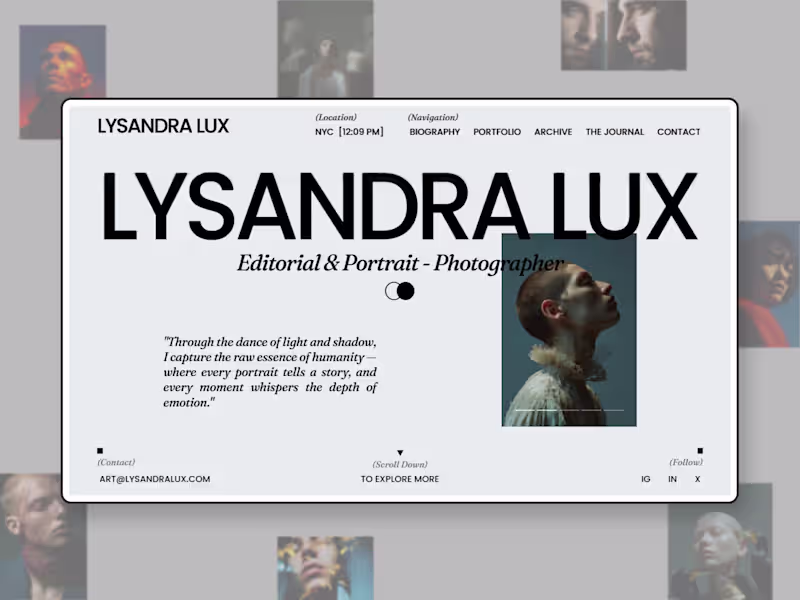 Cover image for LYSANDRA — Professional Photography Framer Portfolio