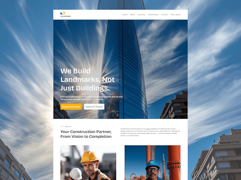 Cover image for SolidFrame – Landing Page Design