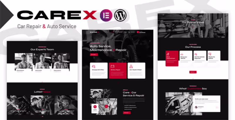 Cover image for Carex - Car Repair & Auto Service Elementor WordPress Theme