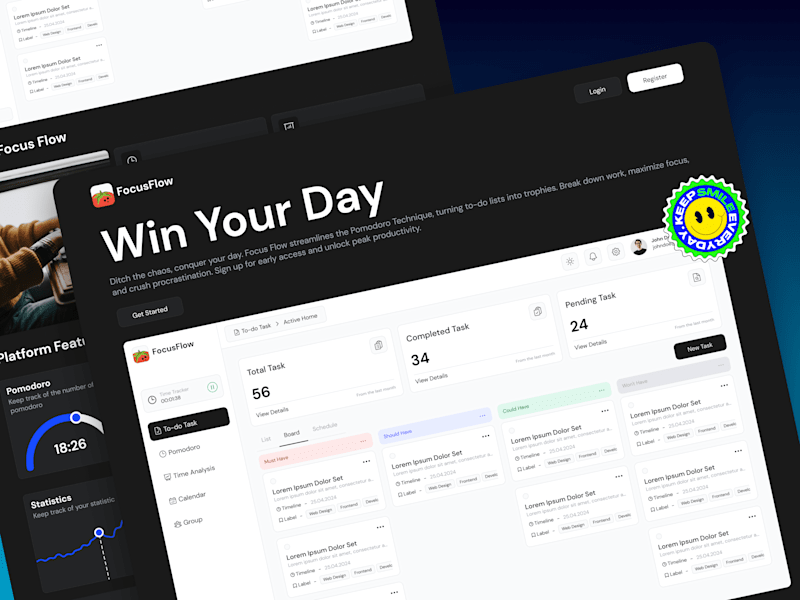 Cover image for FocusFlow: Pomodoro & Task Management App