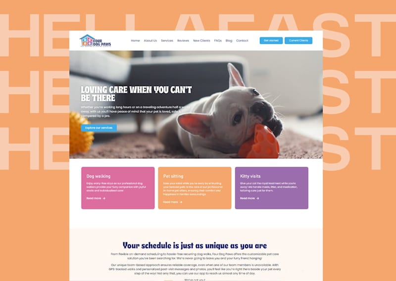 Cover image for WordPress + Elementor Pro Website / Pet Sitting