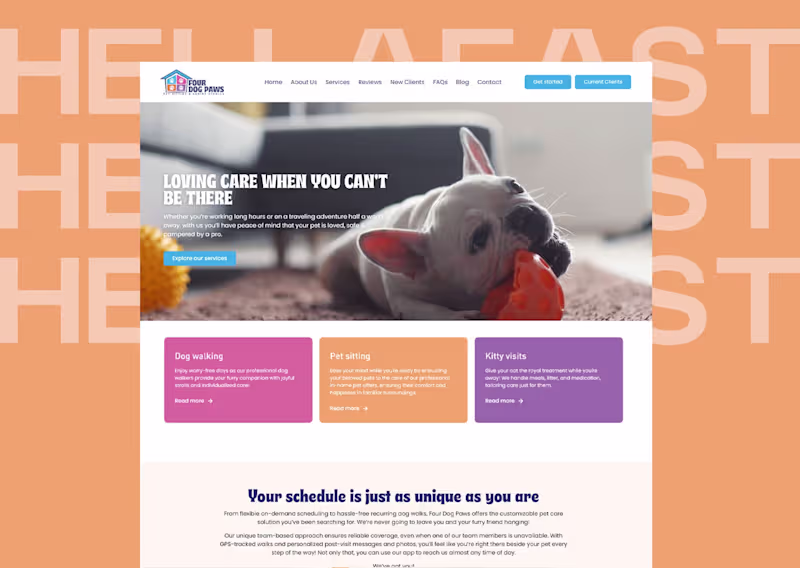 Cover image for WordPress + Elementor Pro Website / Pet Sitting