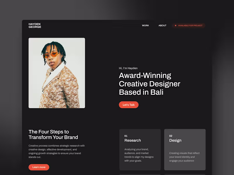 Cover image for Hayden George - Portfolio Framer Website