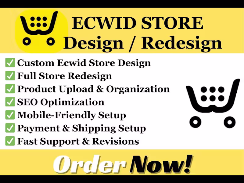Cover image for ecwid store design ecwid store redesign ecwid ecommerce store