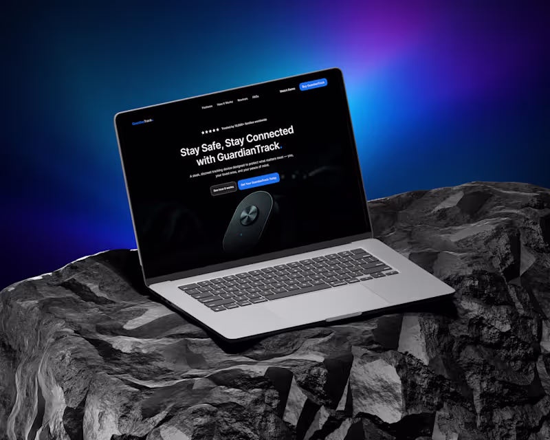 Cover image for GuardianTrack, smart safety device website