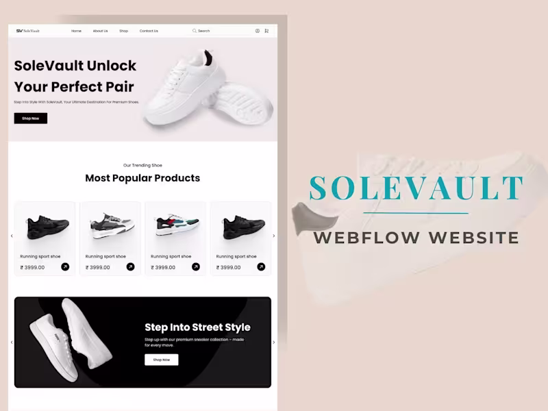 Cover image for Sole Vault | Webflow Website