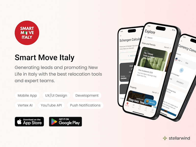 Cover image for Mobile App Design & Development for Italy Relocation