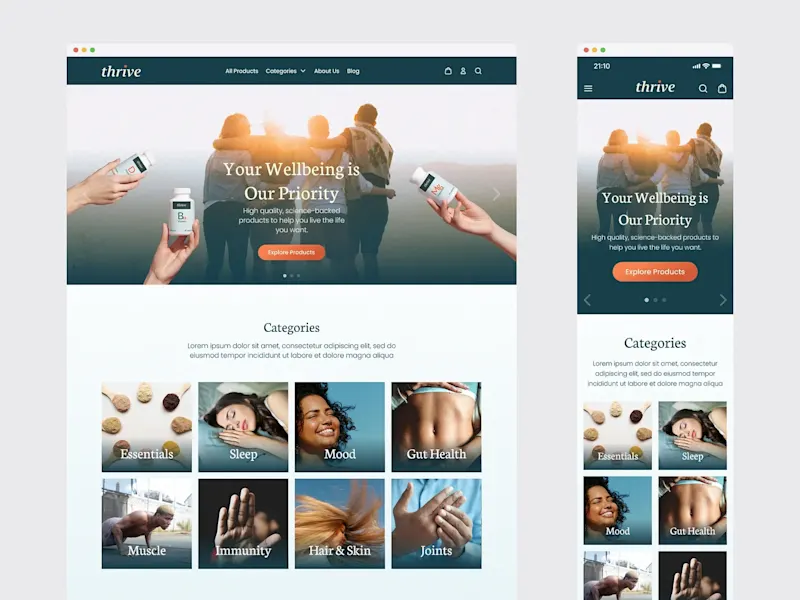 Cover image for Thrive - Supplements Store Website