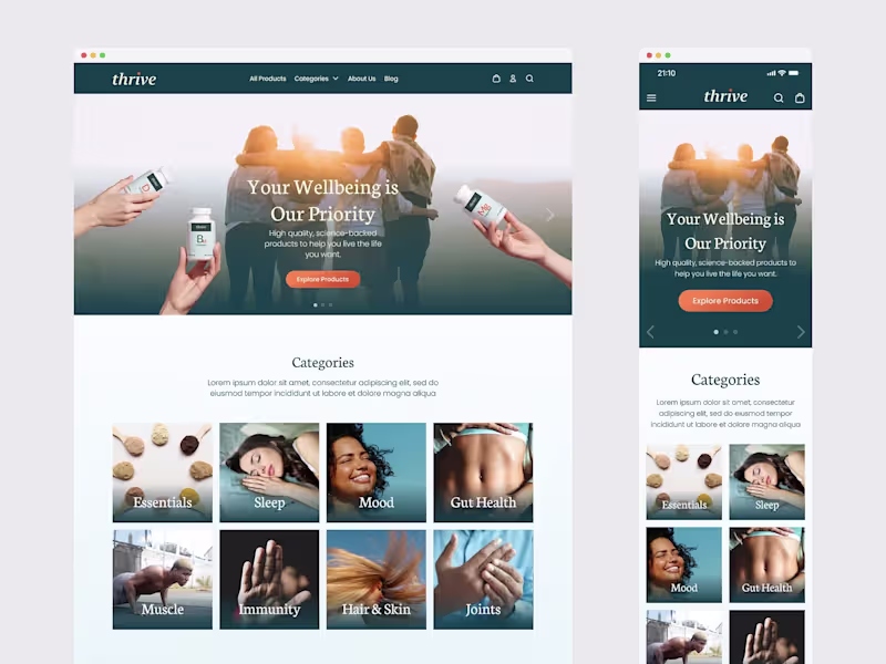 Cover image for Thrive - Supplements Store Website