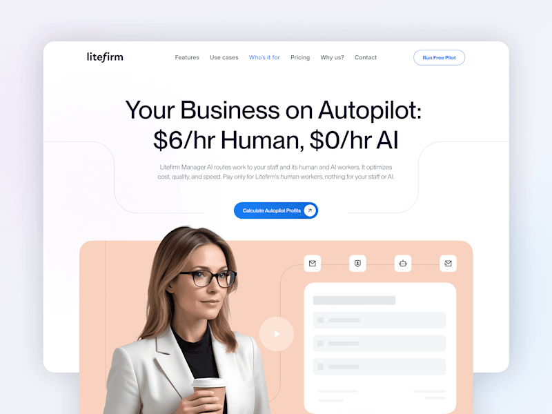 Cover image for AI-Powered Business Automation Website - Litefirm