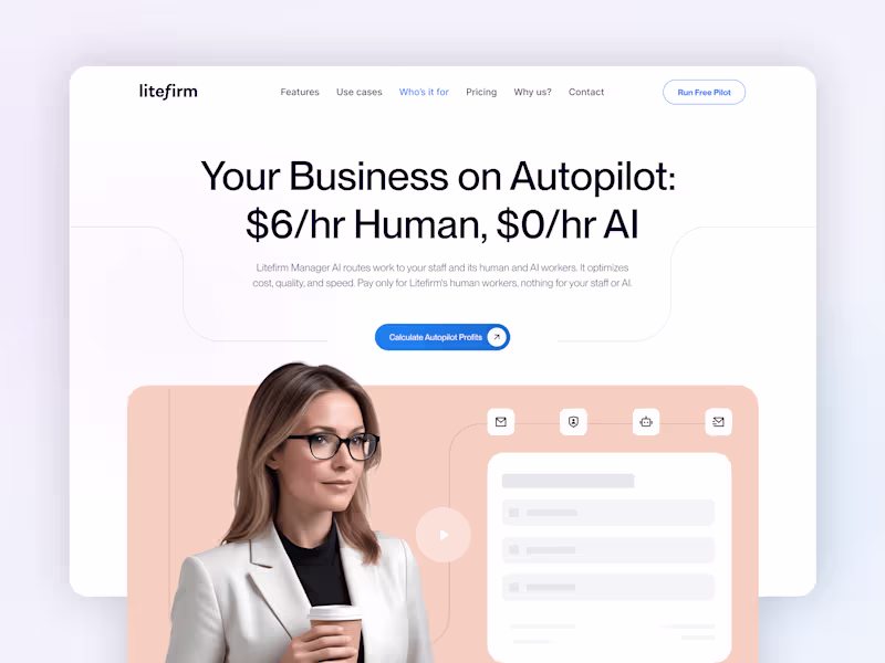Cover image for AI-Powered Business Automation Website - Litefirm