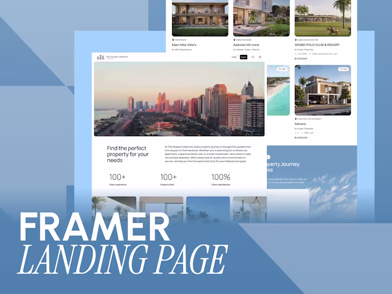 Cover image for Landing Page Design & Build using Framer