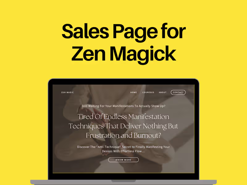 Cover image for Sales Page for Zen 