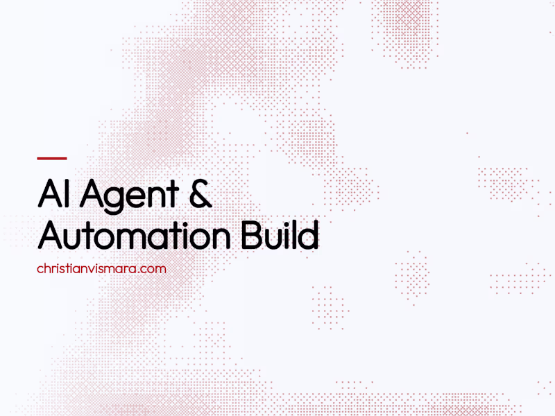 Cover image for AI Agent and Automation Build