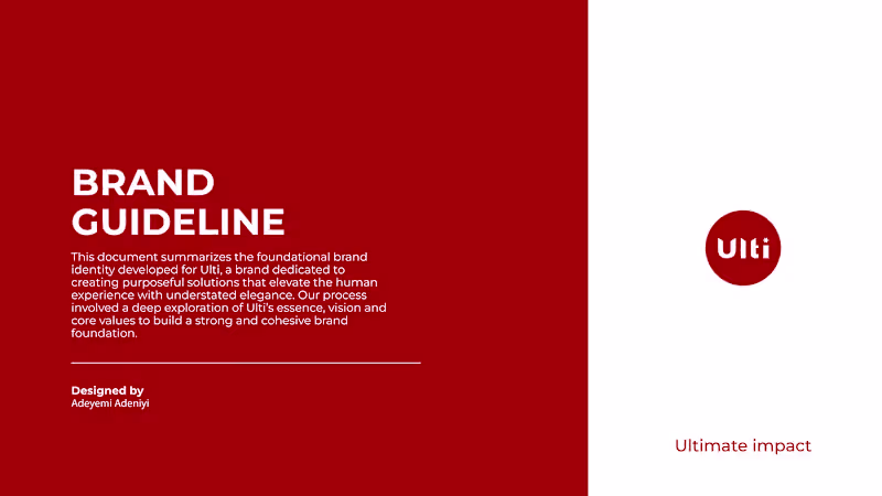 Cover image for Ulti — Purposeful Brand Identity Design