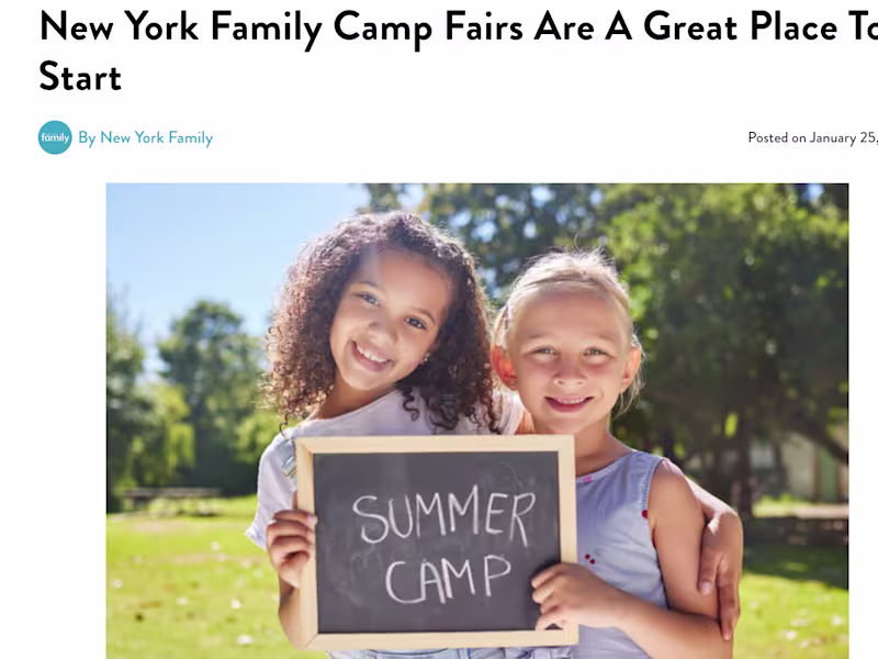 Cover image for Article: "New York Family Camp Fairs Are A Great Place To Start"