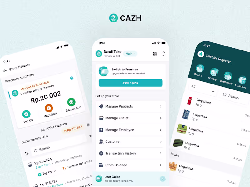 Cover image for Cazh Mobile UI Design