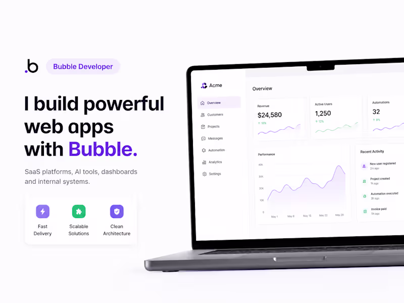 Cover image for Custom SaaS & CRM Platform on Bubble.io