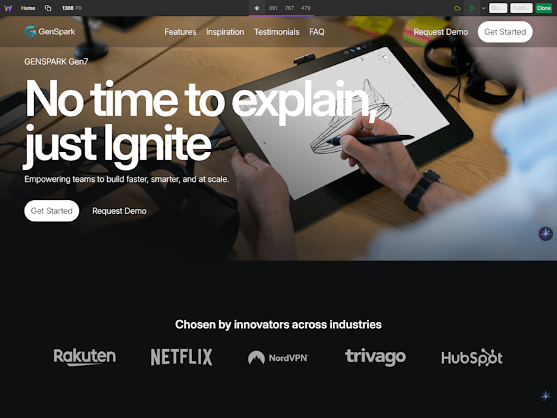 Cover image for Gen Spark website in WebStudio
