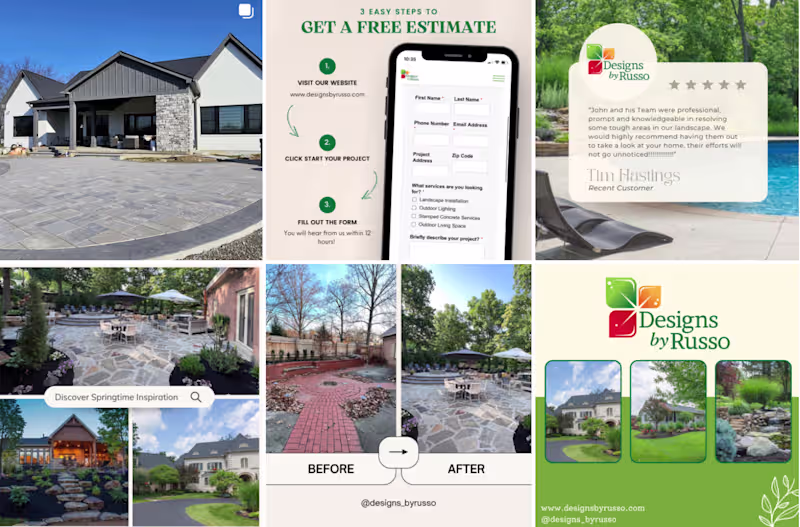 Cover image for Social media manager for high-end landscape company