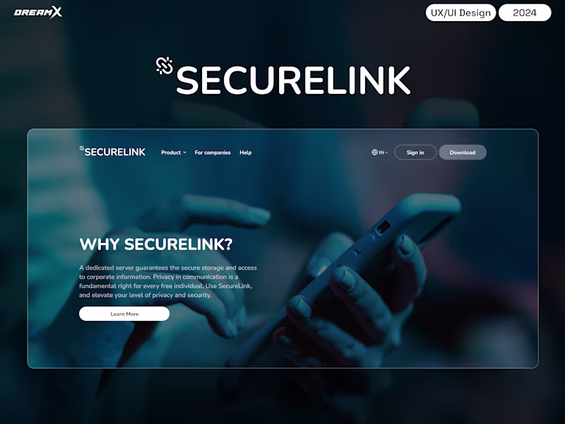 Cover image for Secure Messaging App Website Design – SecureLink