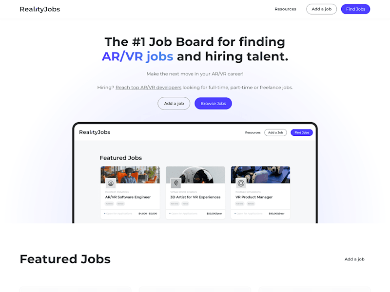 Cover image for RealityJobs | Webflow Development + Airtable