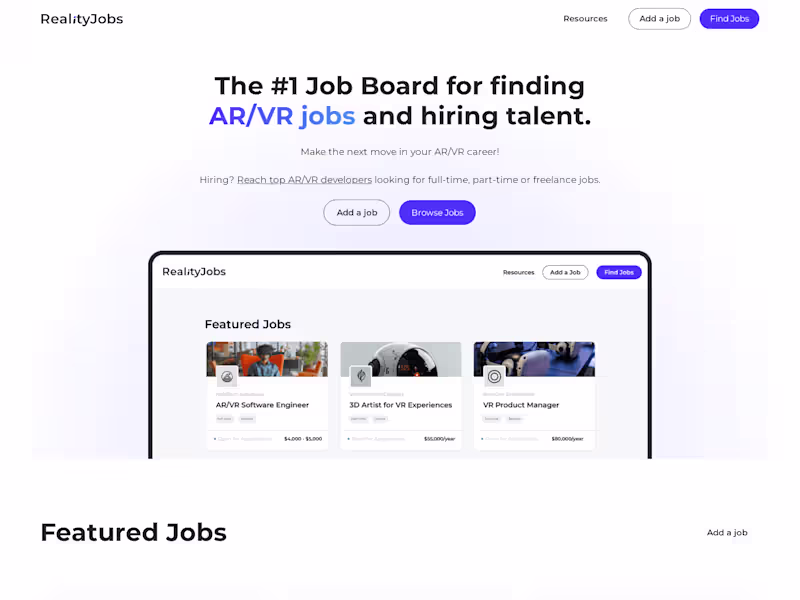 Cover image for RealityJobs | Webflow Development + Airtable