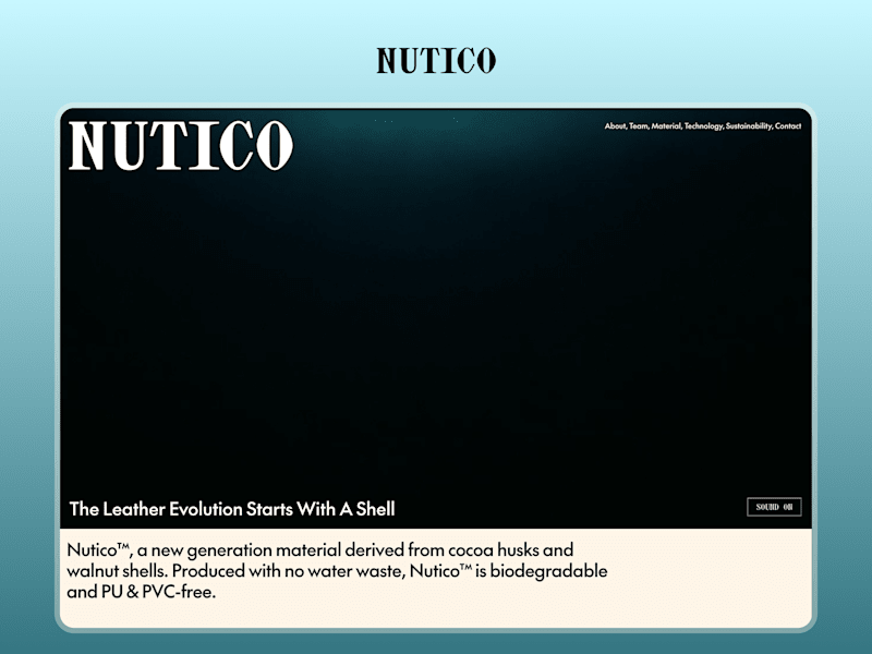 Cover image for Nutico™ — A Sustainable Materials Brand Website 