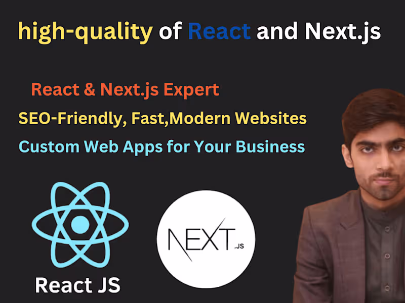 Cover image for I will develop a modern and responsive React.js web app