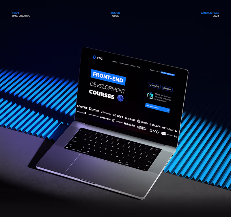 Cover image for Landing page | Front-end development courses :: Behance