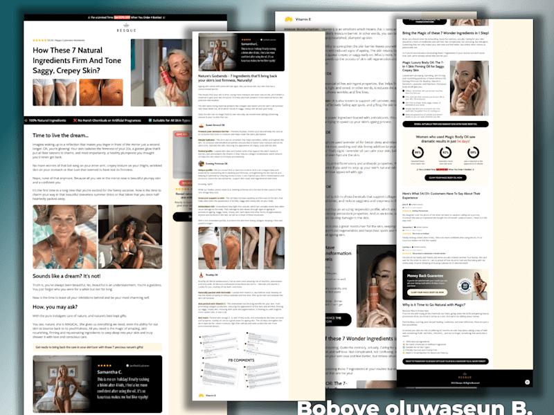 Cover image for besque advertorial page