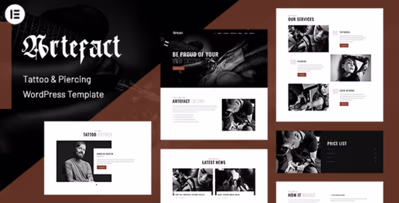 Cover image for Artefact - Elementor Tattoo Piercing Studio WordPress Theme