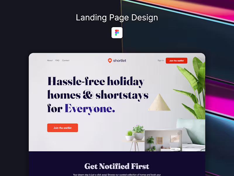 Cover image for Landing Page Design in Figma