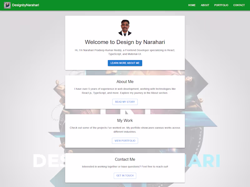 Cover image for My Professional Frontend Portfolio (React.js, Material-UI)