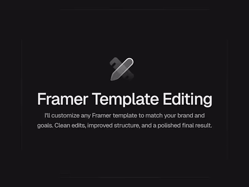 Cover image for Framer Template Editing – Fixes & Quick Updates