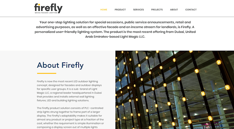 Cover image for Firefly facade lighting - Website/emailer