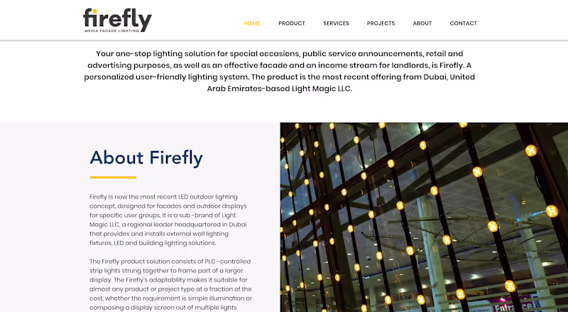 Cover image for Firefly facade lighting - Website/emailer