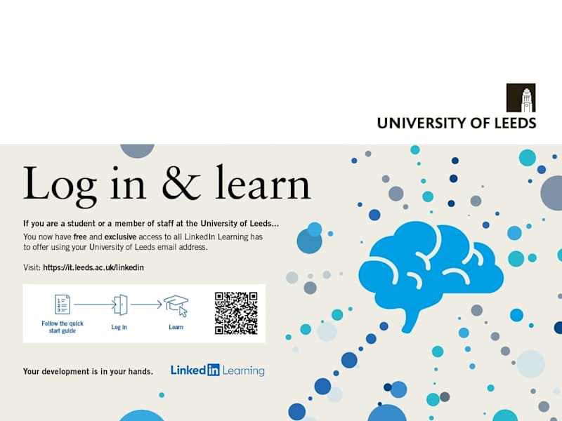 Cover image for LinkedIn Learning for the University of Leeds.