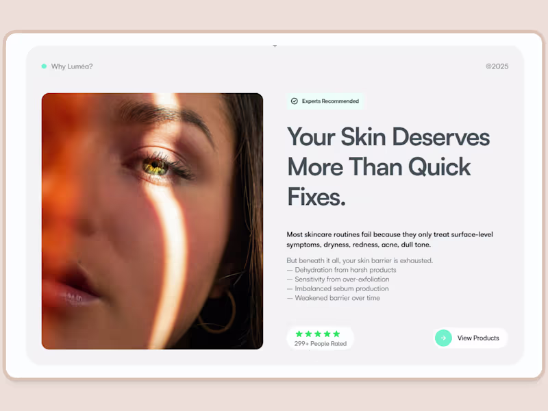 Cover image for Here is my submission - Luméa A modern skincare storefront b...