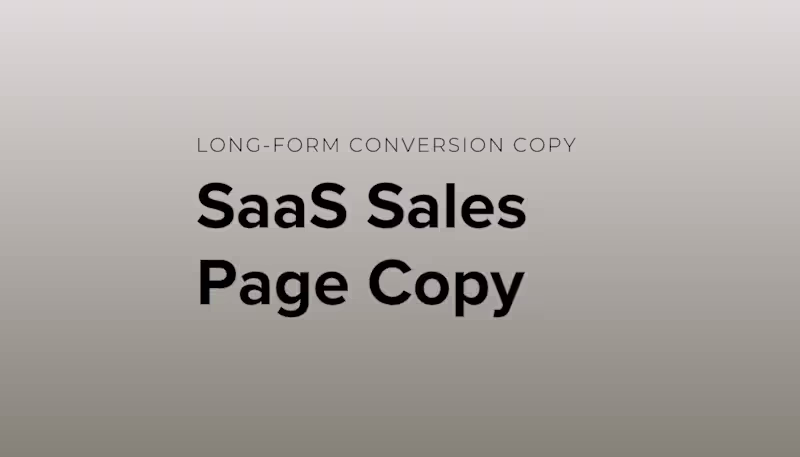 Cover image for SaaS Sales Page Copywriting