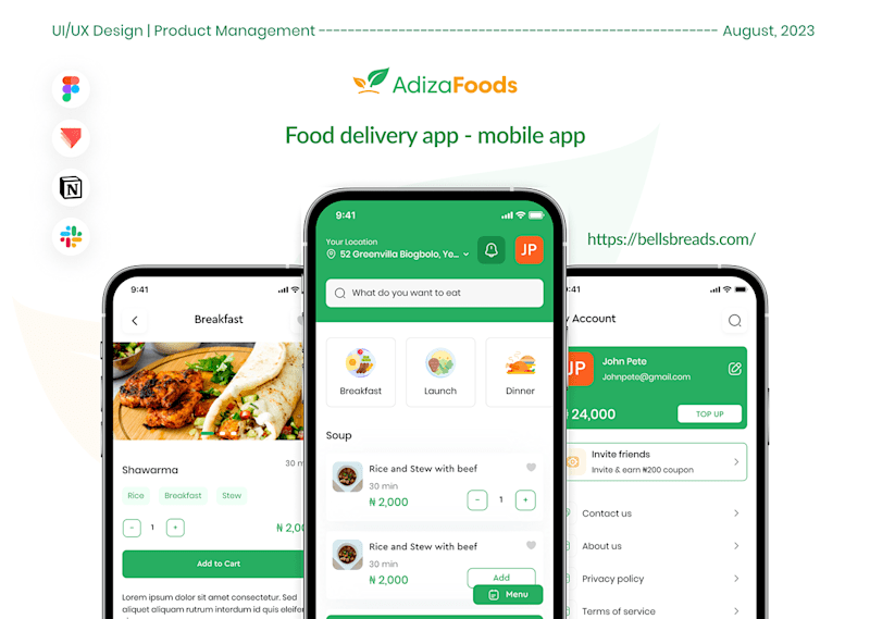 Cover image for Adiza - Food delivery app | mobile app