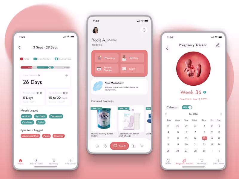Cover image for Health tracking and learning app designed for African women