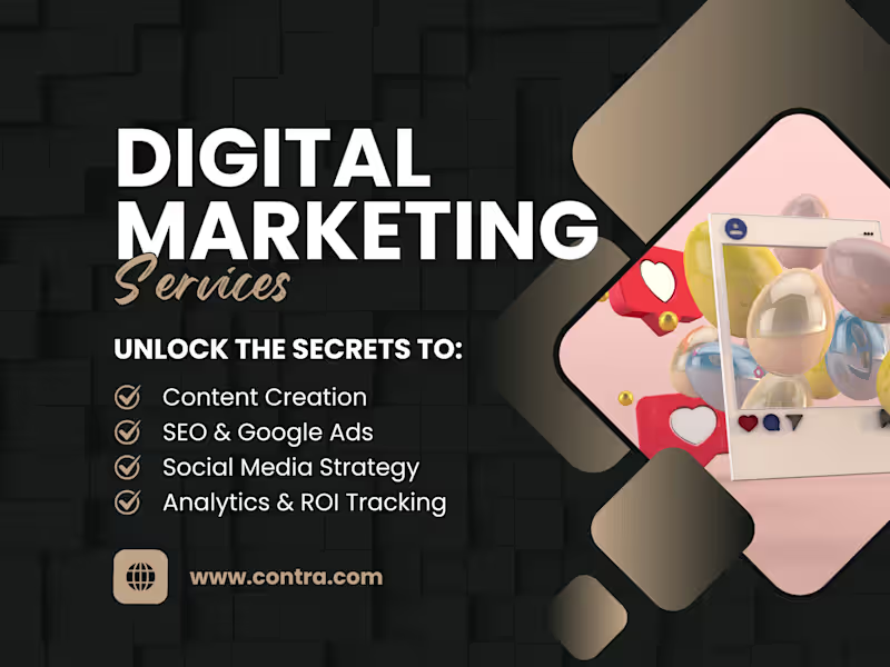 Cover image for I will be your social media marketer and content creator 