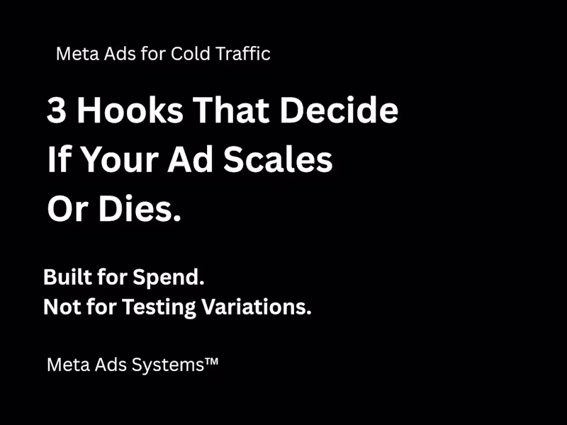Cover image for Meta Ads Hook Pack for Cold Traffic (Built to Earn Spend)