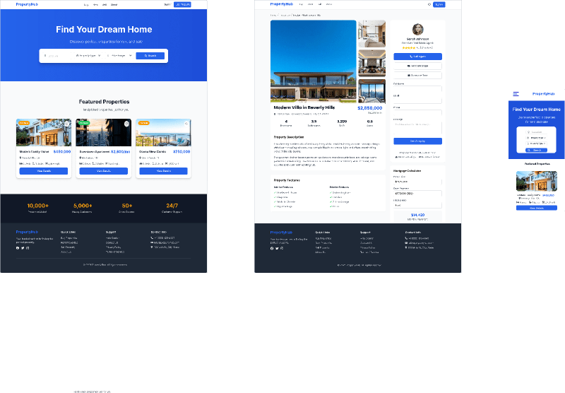 Cover image for property listing website UI/UX design in Figma