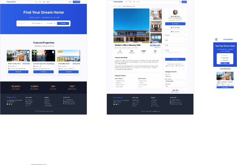 Cover image for property listing website UI/UX design in Figma