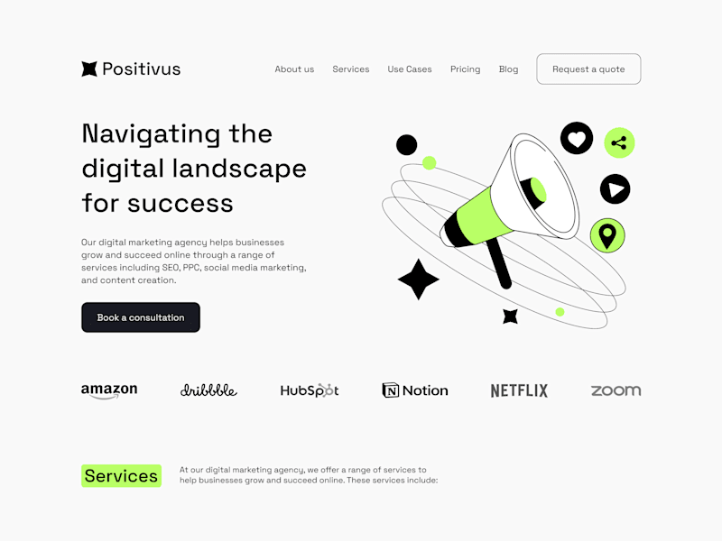 Cover image for Wix Studio Landing Page for Positivus - A Marketing Agency