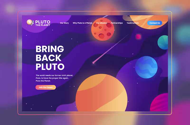 Cover image for Bring Back Pluto | Landing Page Design