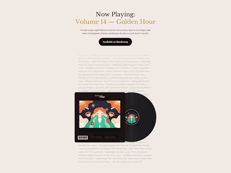 Cover image for Framer Minimalist Music Curation Website Development