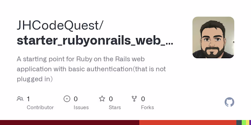 Cover image for Ruby on Rails Authentication Template Project